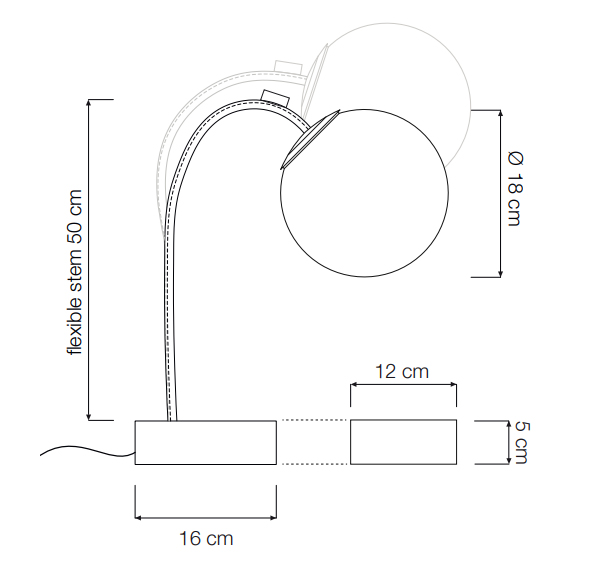 Table Lamp Micro T Luna In-Es Artdesign Collection Luna Color Black Size  Diam. Ø 18 Cm